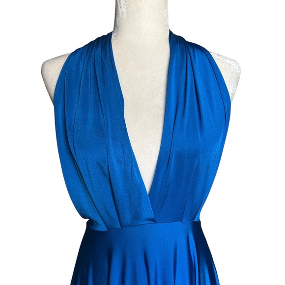 Cameo Royal Blue Backless Halter Midi Dress with Long Tie - Small - Picture 7 of 7